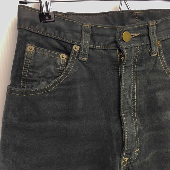 BOVINES Suede 90βs VTG Genuine Ultra-High Waist Charcoal Black Pants sz 8β - Picture 4 of 8